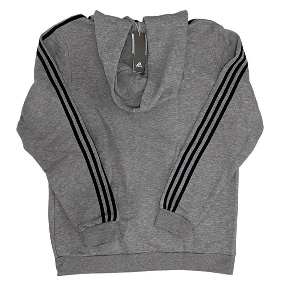 Adidas Big and Tall Hoodie - XLT Zip Up Hoodie for Men - 3 Stripes Grey Hoodie - Picture 7 of 9